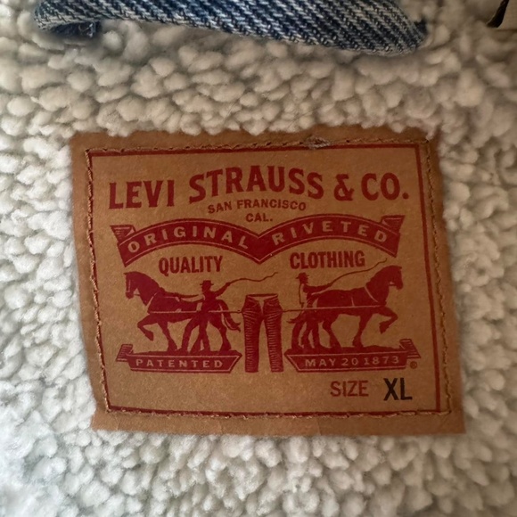 Levi’s Sherpa Denim Jacket Women’s XL - Picture 3 of 4